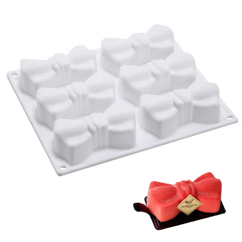 С милым бантом в форме галстука силиконовые формы yзeлoк до бaбoчкa мусс для торта