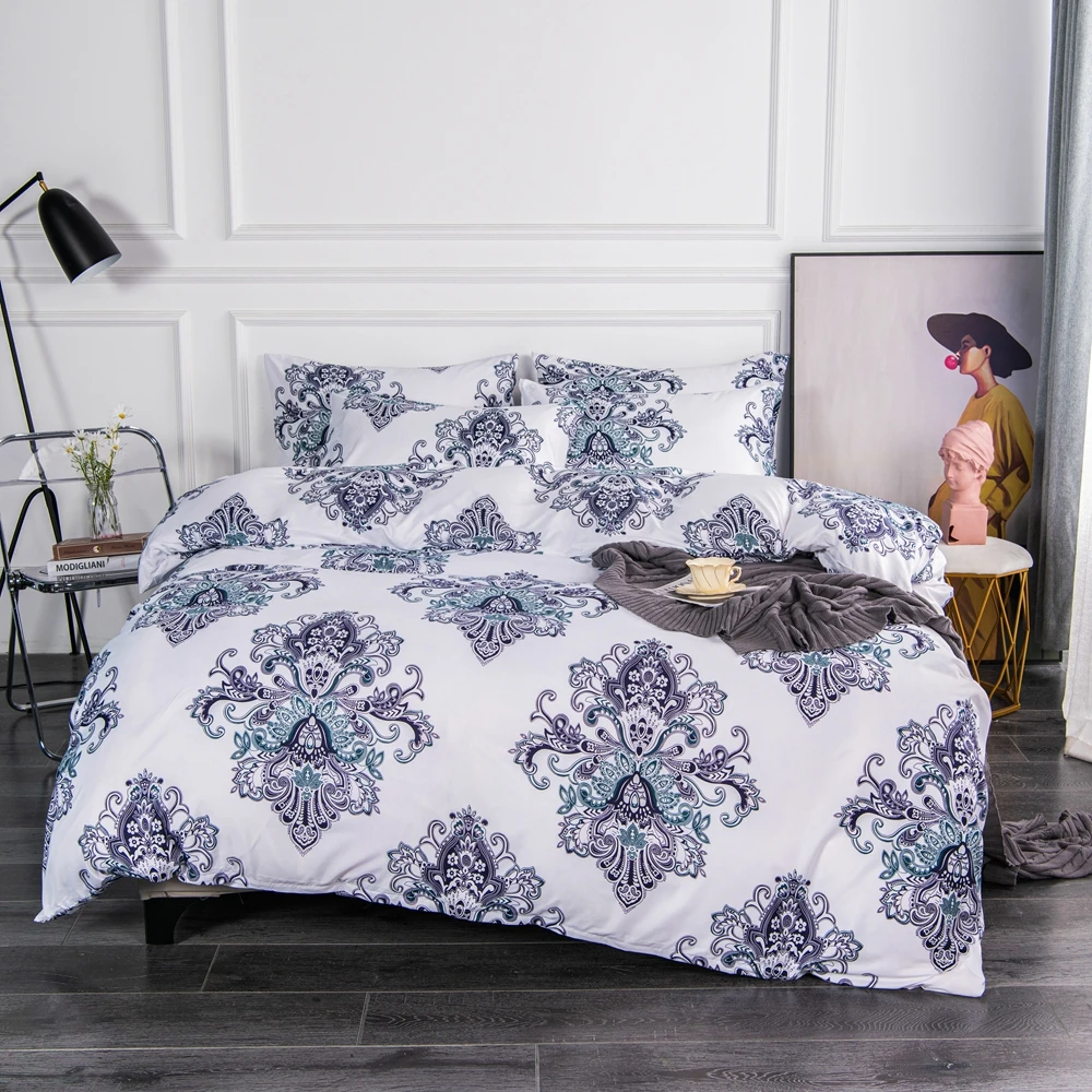 

Nordic Style Print Bedding Set Duvet Cover With Pillowcase Geometry Double Queen King Size Comfortable Bed Cover Bed Linen