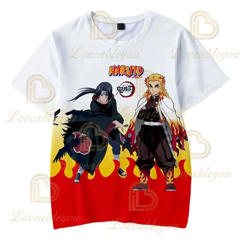 

Printed T-shirt Kids Adults Anime Shirt Summer T Shirt Kamado Tanjirou Uzumaki Tops Men Clothing Children Clothes Tees Gifts