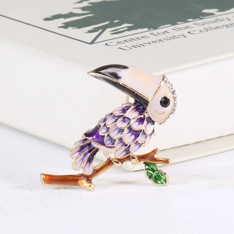 Женская/Мужская эмалированная брошь в виде птицы|Броши| |