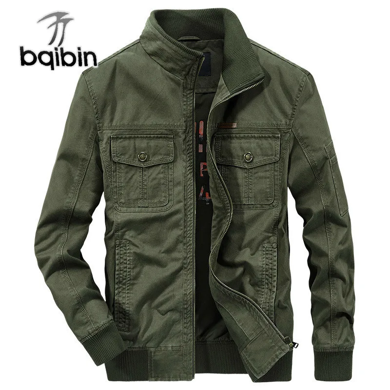 

New Spring Autumn Military Jacket Men High Quality Casual Solid Outwear Multi-pocket Cargo Bomber Jacket Male Jaqueta Masculina