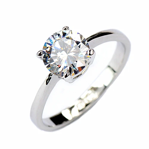 Высокое качество супер 3.5ct обручальные Серебряные Кольца цвет 10 мм сверкающий прозрачный кубический цирконий Кристалл Женское Обручальное кольцо - Цвет основного камня: WL001B