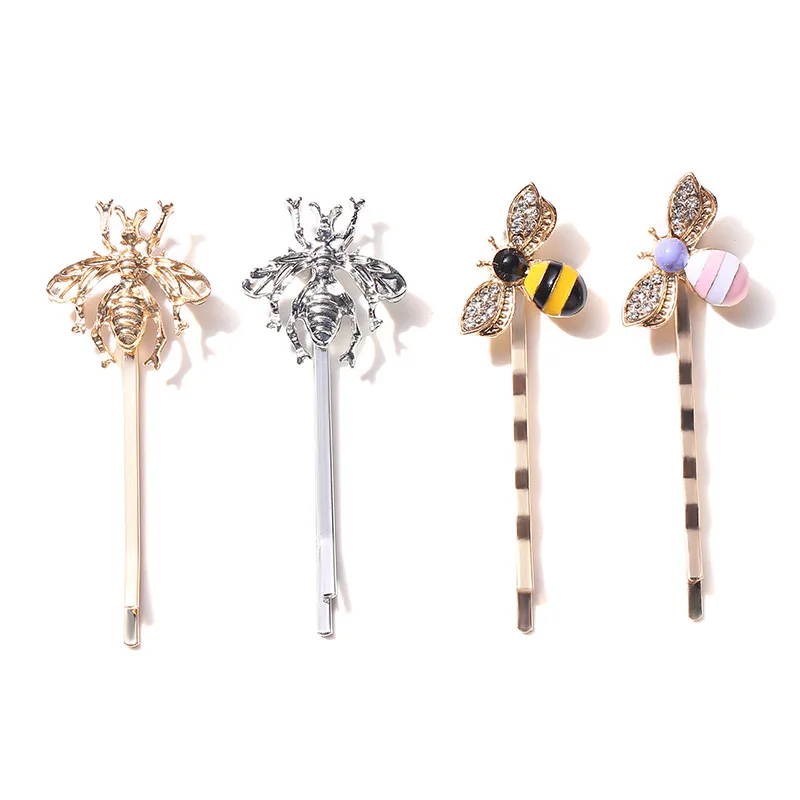 

Women's Fashion Style Girl Exquisite Gold Bee Hairpin Side Clip Elegant Hair Clips Barrettes Sweet Headwear Hair Accessories