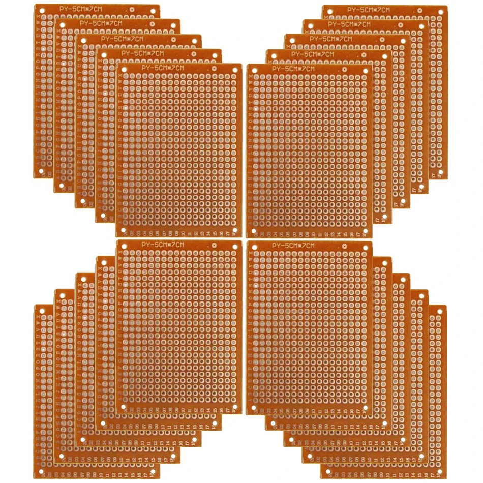 Медь Perfboard 20 шт. Бумага композитный PCB Панели (5 см x 7 см) универсальная макетная