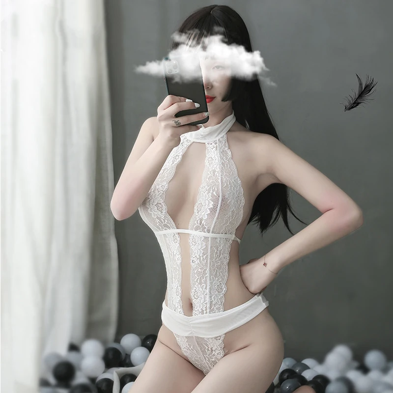 Сексуальное женское кружевное белье прозрачная ночнушка сиамские эротические