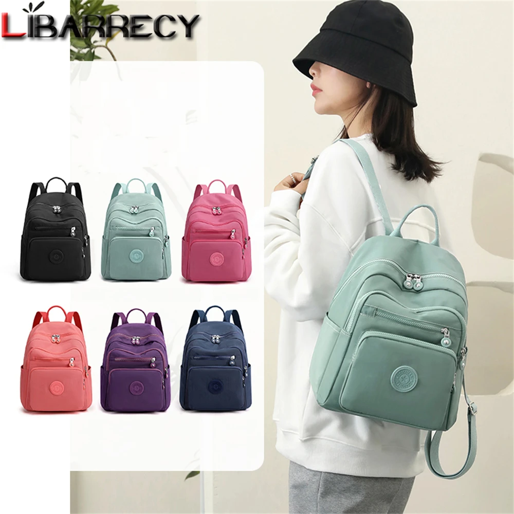 

Soild Color Designer Bag New Women's Backpack Fashion High Quality Nylon Ladies Anti Theft Backpack Travel Bag Mochilas De Mujer