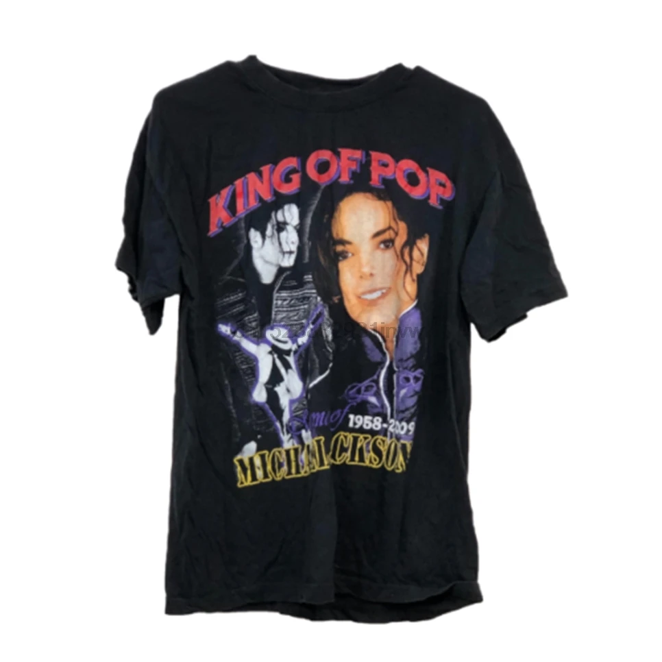

Michael Jackson In Memory King Of Pop Mens Large Shirt 1958-2009 Tour Rap Tee High Quality Tee Shirt