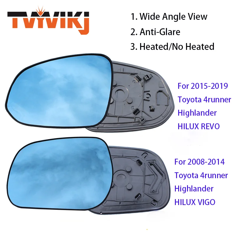 Боковое зеркало заднего вида TVYVIKJ синие стеклянные линзы для TOYOTA Highlander 4runner 2008 2019