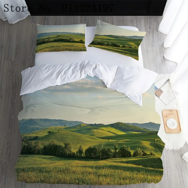 

Idyllic Scenery Printing Duvet Cover Comforter Bedding Set Single Double Queen King Home Textile Grassland Quilt Cover 210*210CM