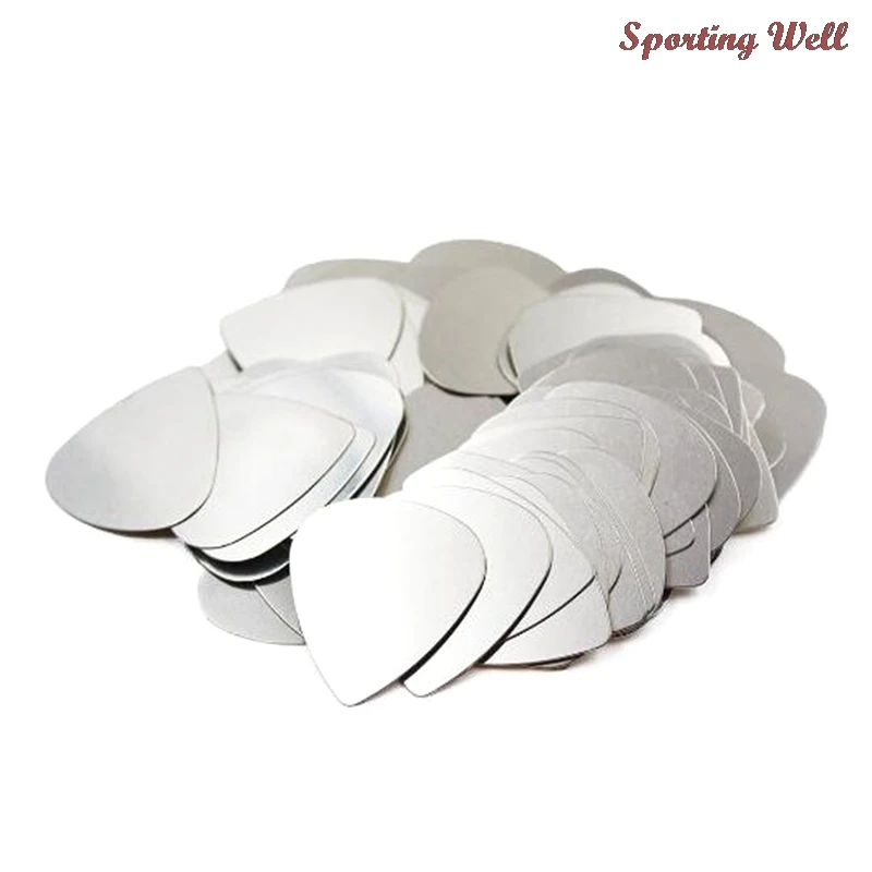 

10Pcs Metal Guitar Pick 0.3mm Thin Durable Silver Color Bass Ukelele Guitar Pick