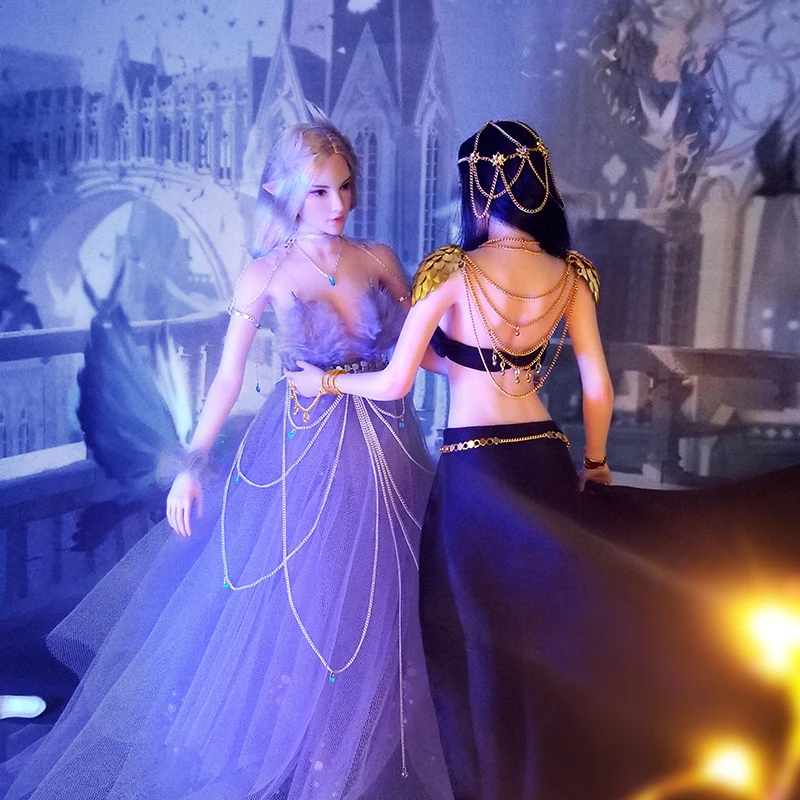 Женское Сетчатое платье Elf beauty в масштабе 1:6 ювелирные изделия с крылом скептитом
