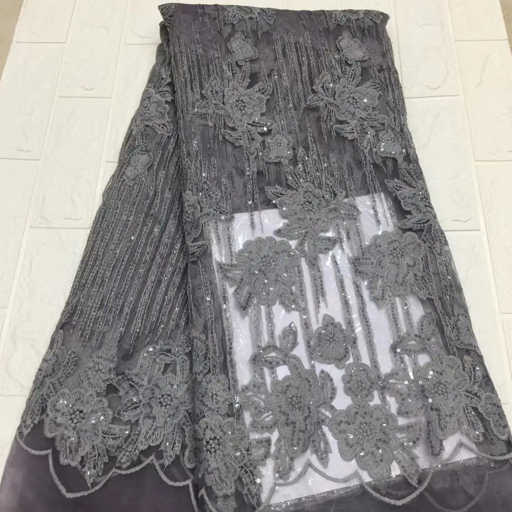 

African Tulle latest Nigerian lace styles French party lace fabric 5 yards 2020 tulle lace fabric for wedding dress X9