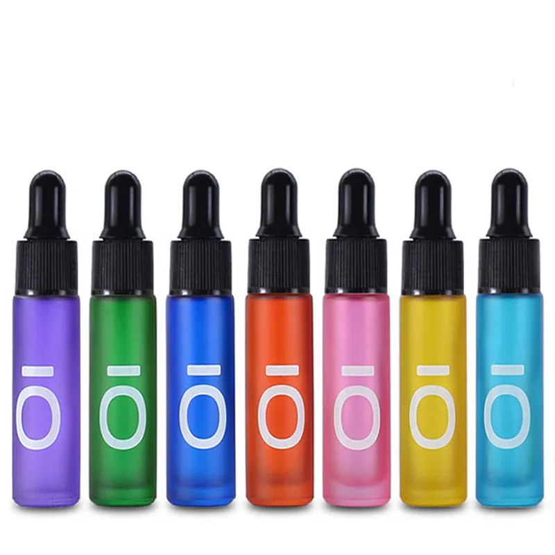 

5pcs*10ml Glass Spray Bottle Essential Oil Roll Ball DIY Perfume Dropper Bottle Matte Empty Bottle Refillable random delivery