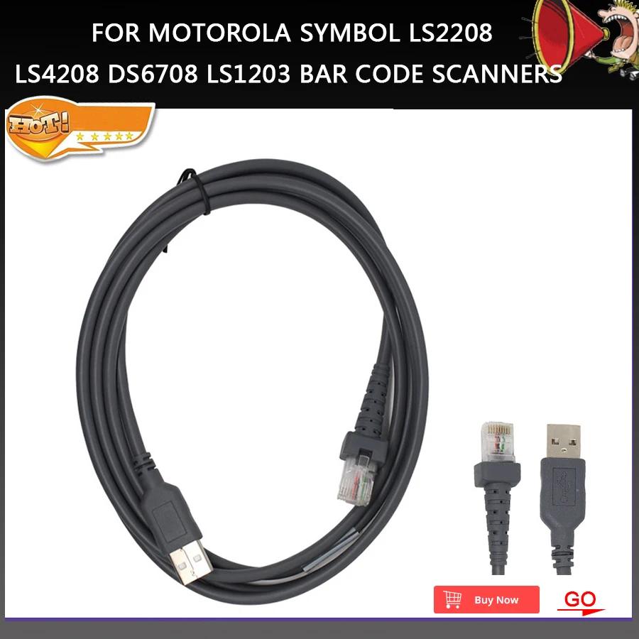 5 шт./10 шт. новинка USB 3 м для сканера штрих кодов Motorola Symbol LS2208 LS4208 DS6708 LS1203 сканеры