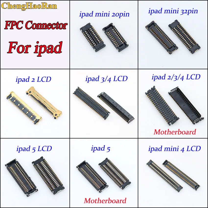 1 шт. ЖК дисплей FPC Разъем для порта разъема ipad 2/3/4/5 Mini4 Mini 20 контактов 32 контакта на
