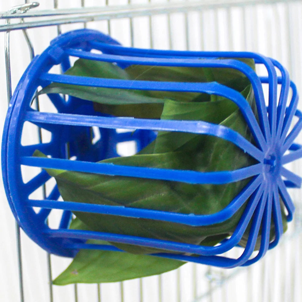 

5pcs Hollow Basket Design Bird Parrot Feeder Cage Fruit Vegetable Holder Cage Hanging Basket Blue Brand New And High Quality