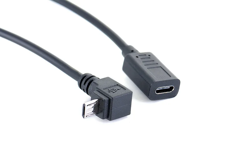 Usb type-c Женский к Micro USB OTG разъём кабельный переходник 30 см вверх вниз влево вправо 90 градусов