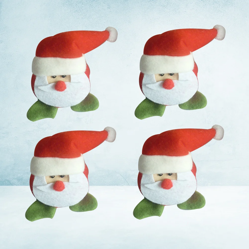 

4pcs Lovely Christmas Table Leg Covers Xmas Santa Shaped Chair Leg Covers Dinner Room Decoration