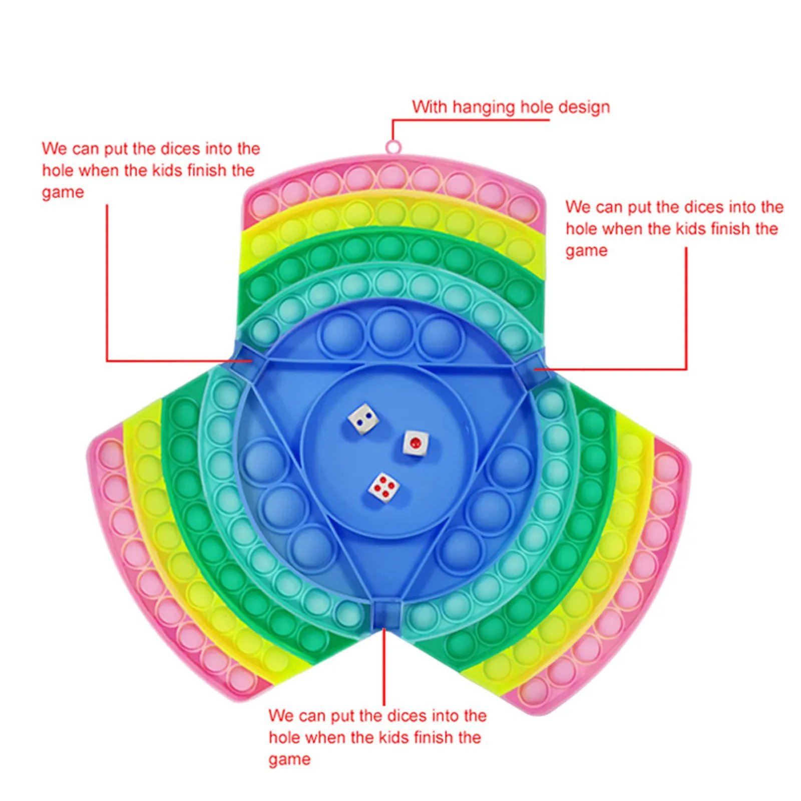 Большая игрушка-антистресс для разных игроков Детская Радужная шахматная доска