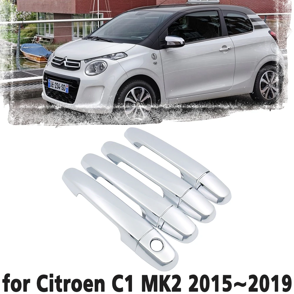 

Luxury chrome door handle cover trim protection cover for Citroen C1 MK2 2015 2016 2017 2018 2019 Car accessory sticker