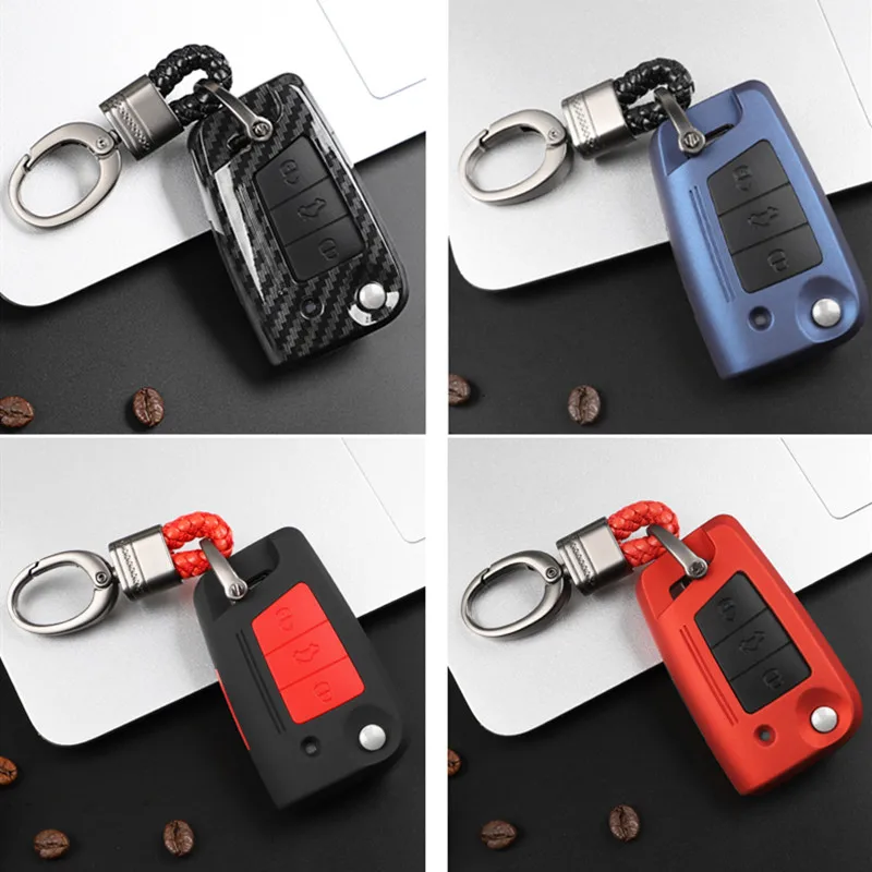 Чехол книжка из АБС пластика для автомобильного ключа углеродного волокна чехол