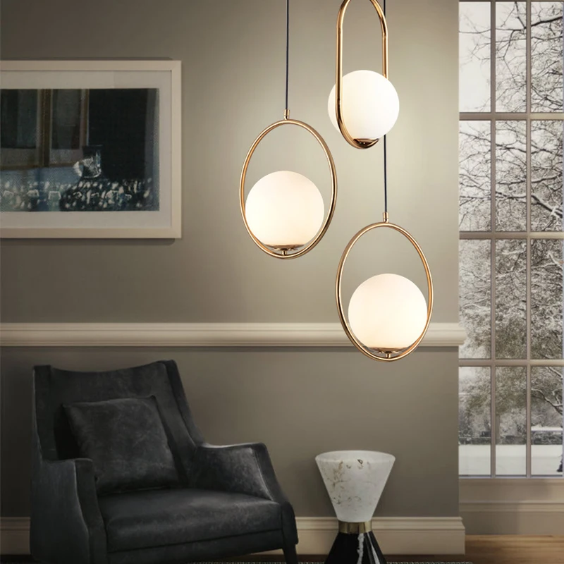 Moderno lámparas colgantes con bolas de cristal Industrial nórdico Hanglamp dormitorio de la lámpara colgante de comedor decoración brillo