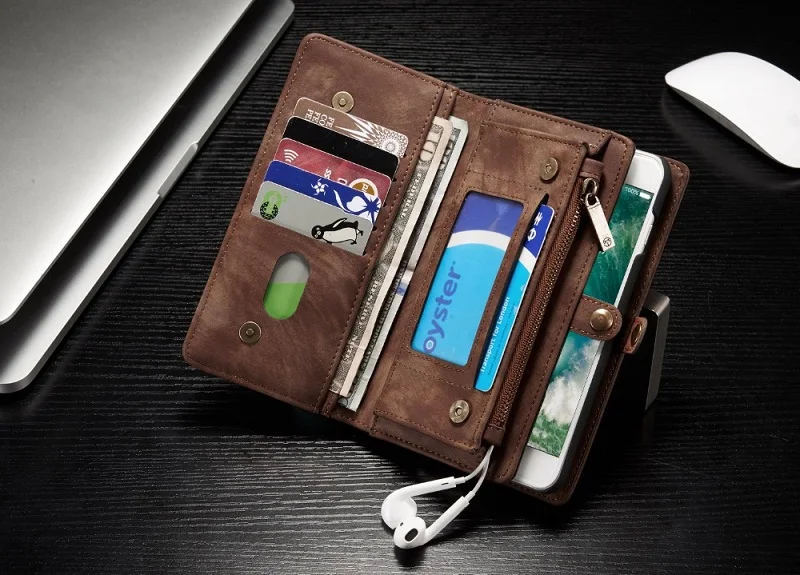 Роскошный кожаный чехол для iPhone X, 7, 8, 6s, 6 Plus, XS Max, XR, 11 Pro, откидной Магнитный Многофункциональный кошелек, чехол для телефона с карманом для карт