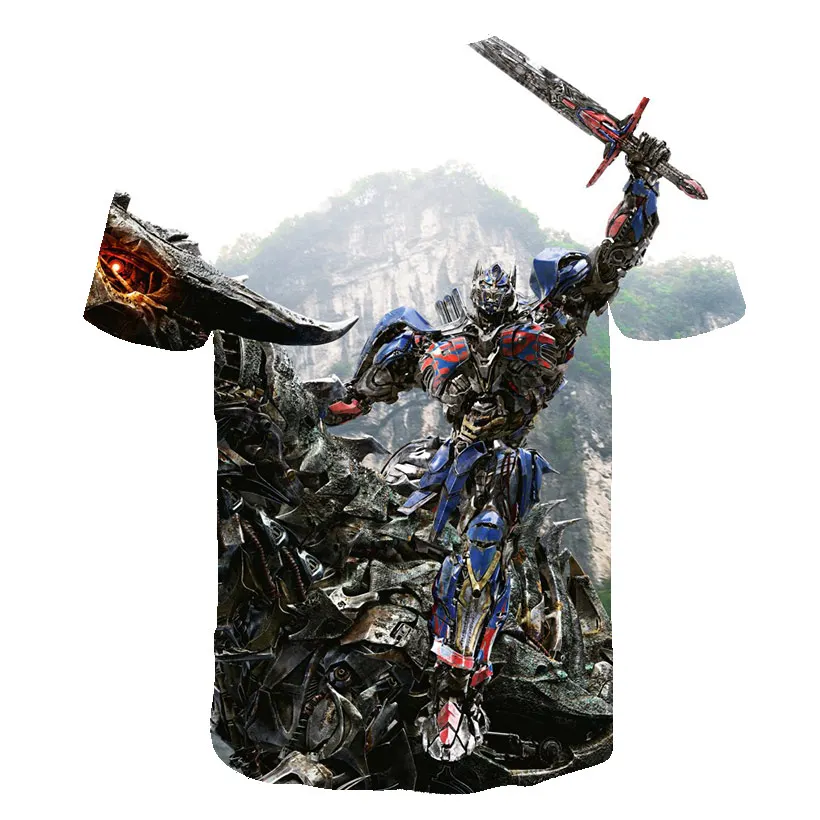 

2021 New Summer Fashion Kids Tops Car Robots 3D Print T-shirt Boys Girls O-Neck Short Sleeve Unisex Harajuku Tees Tops 4T-14T