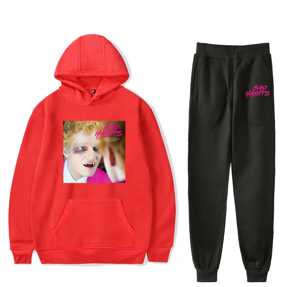 

Bad Habits Merch Hoodies Set Men Women Hoodies Pants Two-Piece Sweatshirt Suit Bad Habits Clothes