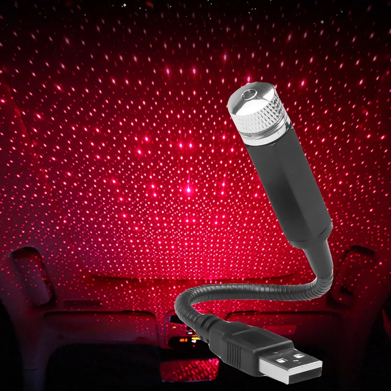 1 шт. USB LED Автомобильный интерьер атмосферный свет на крыше звезда Галактика