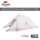 Naturehike обновленный облачный вверх 1 2 3 человека Сверхлегкий Водонепроницаемый Тент 20D нейлоновая ткань походные палатки для кемпинга с бесплатным ковриком