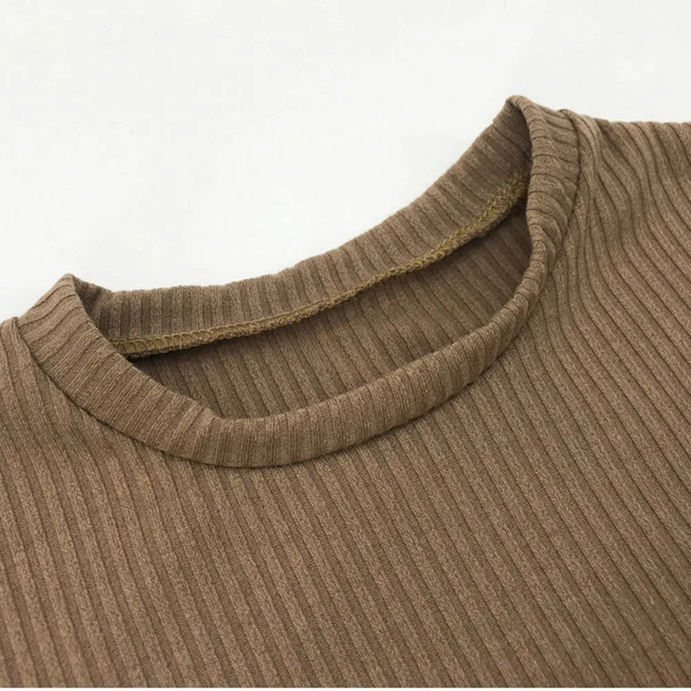 

Newest Women Knitted O-Neck Bodycon Dress Long Bubble Sleeves Splicing Party Short Dress