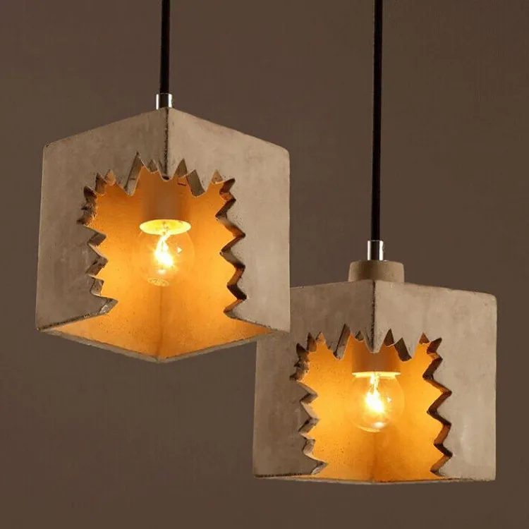 

Loft Art Cafe Leisure Bar Personality Toothed Cement Pendant Light hanging lamp