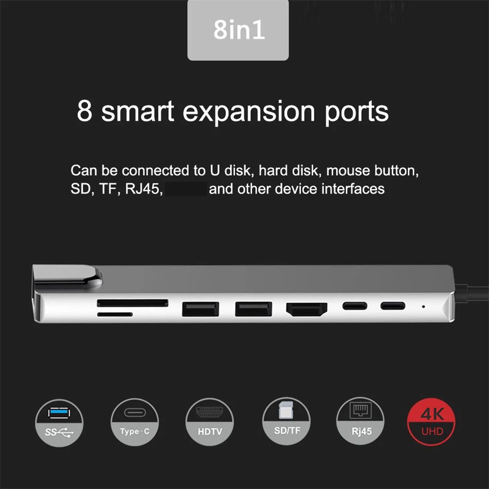 8in1 87  PD 4K  Type C  USB-C  Gigabit      USB 3, 0 HDMI       -