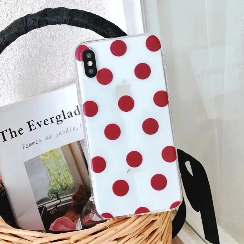 Lovebay Love Heart для iPhone 6, 6 s, 7, 8 Plus, X, XR, XS Max, 11 Pro, Max, 5, 5S, SE, чехол для телефона с волнистыми точками, прозрачный мягкий ТПУ для iPhone X - Цвет: AC0651