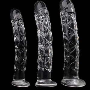 Большой стеклянный фаллоимитатор, Реалистичный искусственный анальный фаллоимитатор 3 размера, стимуляция точки G, женская мастурбация, стеклянный женские фаллоимитаторы