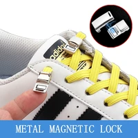 no tie shoelaces elastic quickly put on and take off in 1 second flat shoe laces magnetic metal lock lazy shoelace accessories