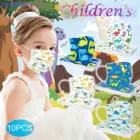 Маска детская трехслойная с заушным крючком, 10 шт.