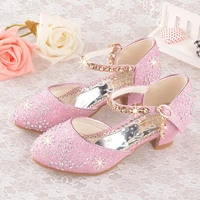 childrens high heeled shoes with diamonds girls shoes 2021 summer princess shoes crystal shoes sequined for wedding fashion hot