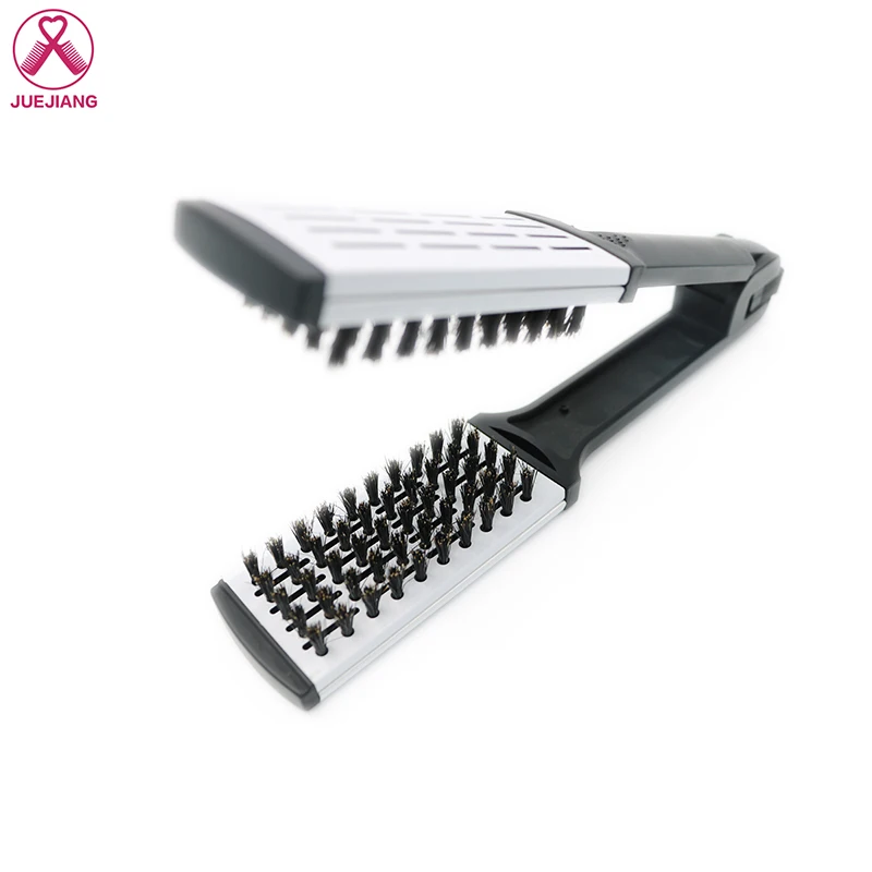 V-Shaped Splint Comb Natural Pure Bristle Double-sided Hair Styling Straight For Straightening&amp Care |