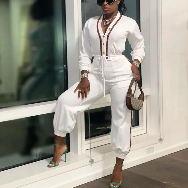 Комбинезон женский с карманами Модный повседневный однотонный комбинезон на