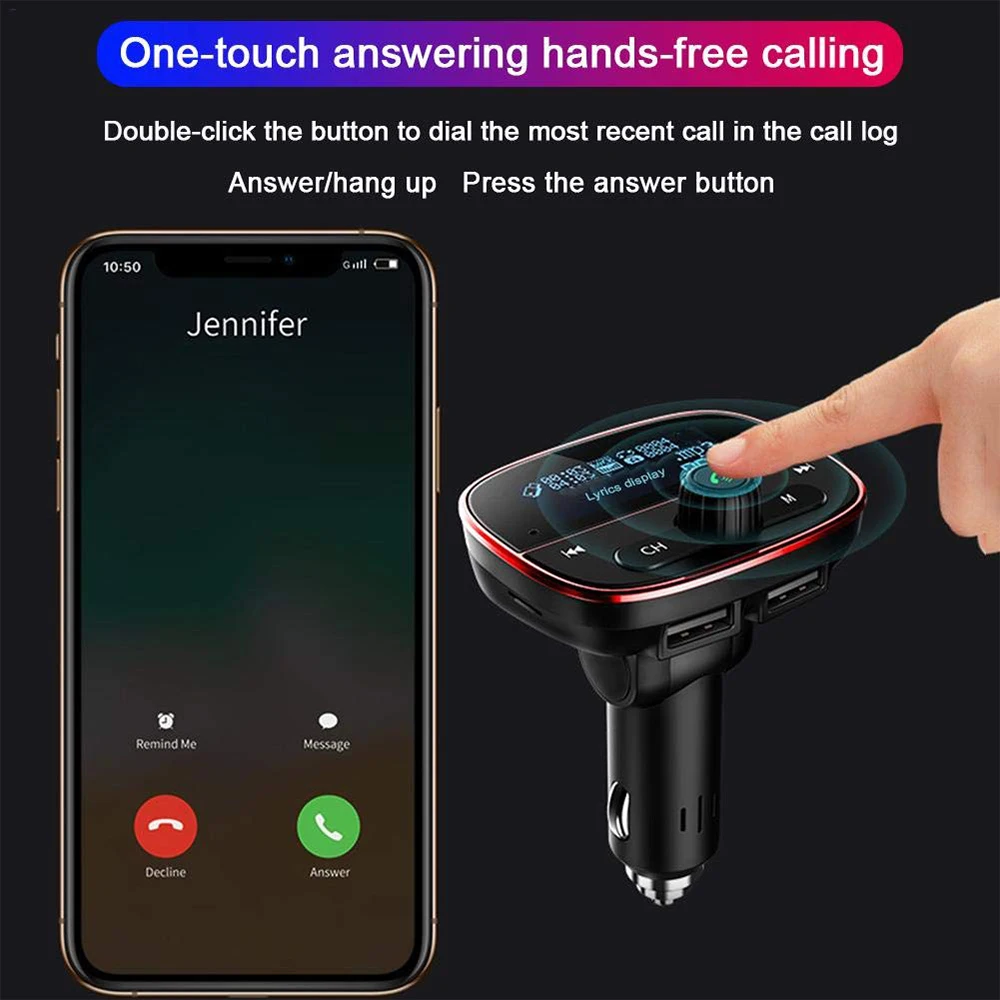 Автомобильный MP3-плеер передатчик 1,77 дюймов ЖК-дисплей Bluetooth fm-передатчик Hands-Free вольтметр автомобильный комплект TF карта AUX USB аудио адаптер