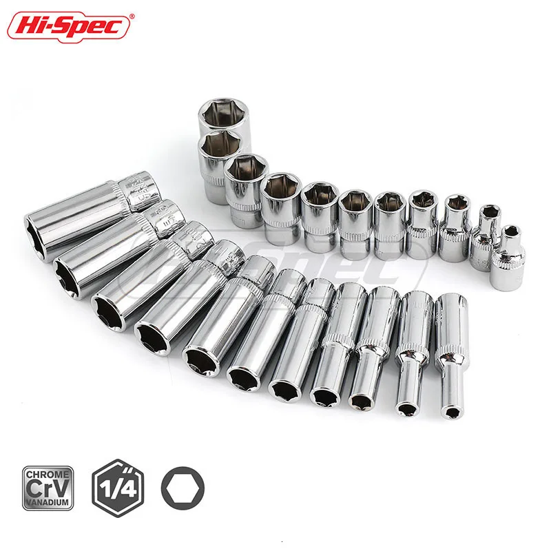 Hi-Spec 11 шт. 1/4 Шестигранная розетка Набор адаптер Короткие Длинные розетки 4-14мм головки инструмент крутящий момент гаечный ключ с трещоткой торцевой ключ универсальный ключ ключ трещотка трещетка для головок