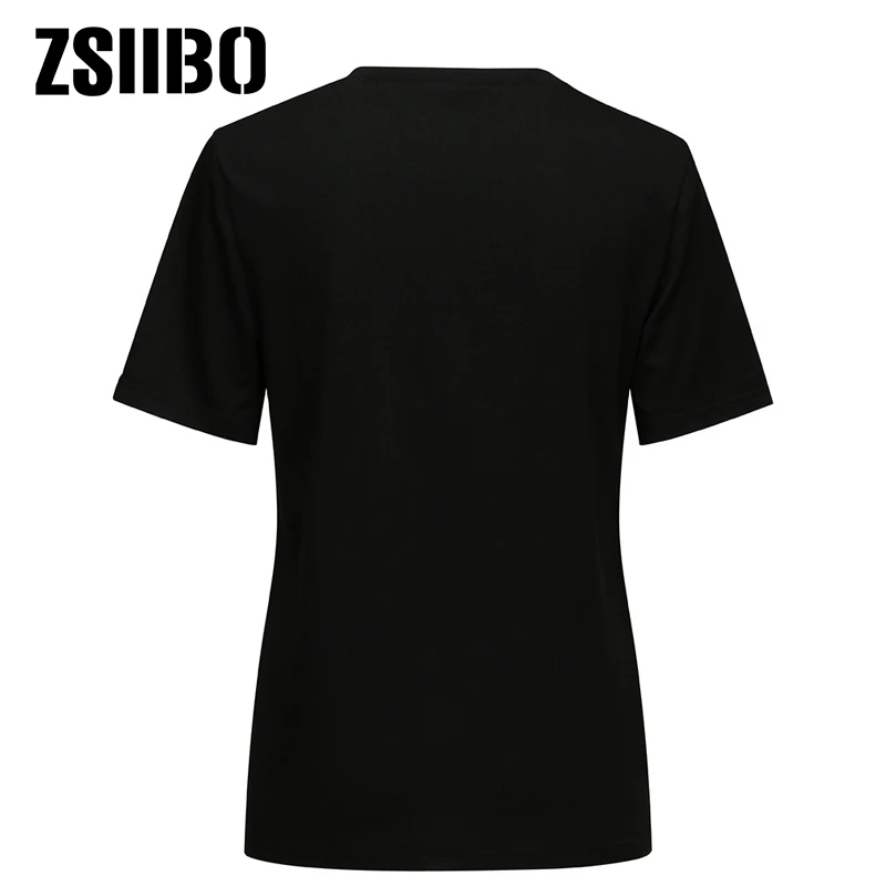 Женская футболка с коротким рукавом черная Свободная Повседневная в готическом