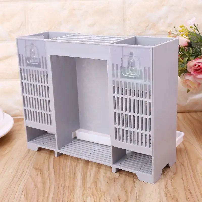 

Wall Mounted Kitchen Spoon Chopsticks Fork Knife Draining Rack Storage Tool Holder Utensils Organizer Multifunctional