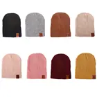 Шапка для новорожденных, для мальчиков и девочек, зимняя теплая вязаная шапка, бини зимняя теплая