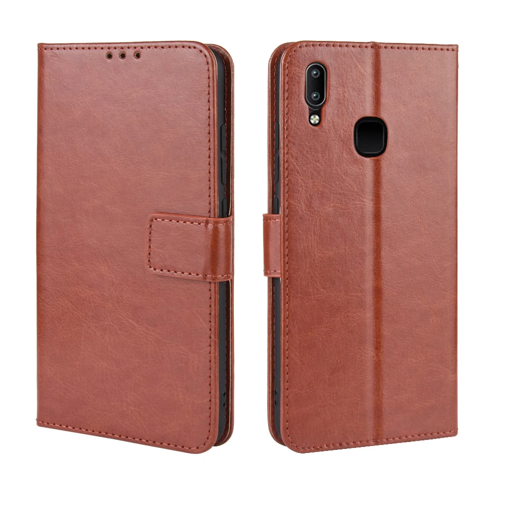 Чехол для Vivo Y91 Y95 U1 Y79 V7 плюс Y75s Y17 Y15 Y3 iQOO Neo S1 Y7s Z5 чехол кожаный с узором Crazy Horse Сумка