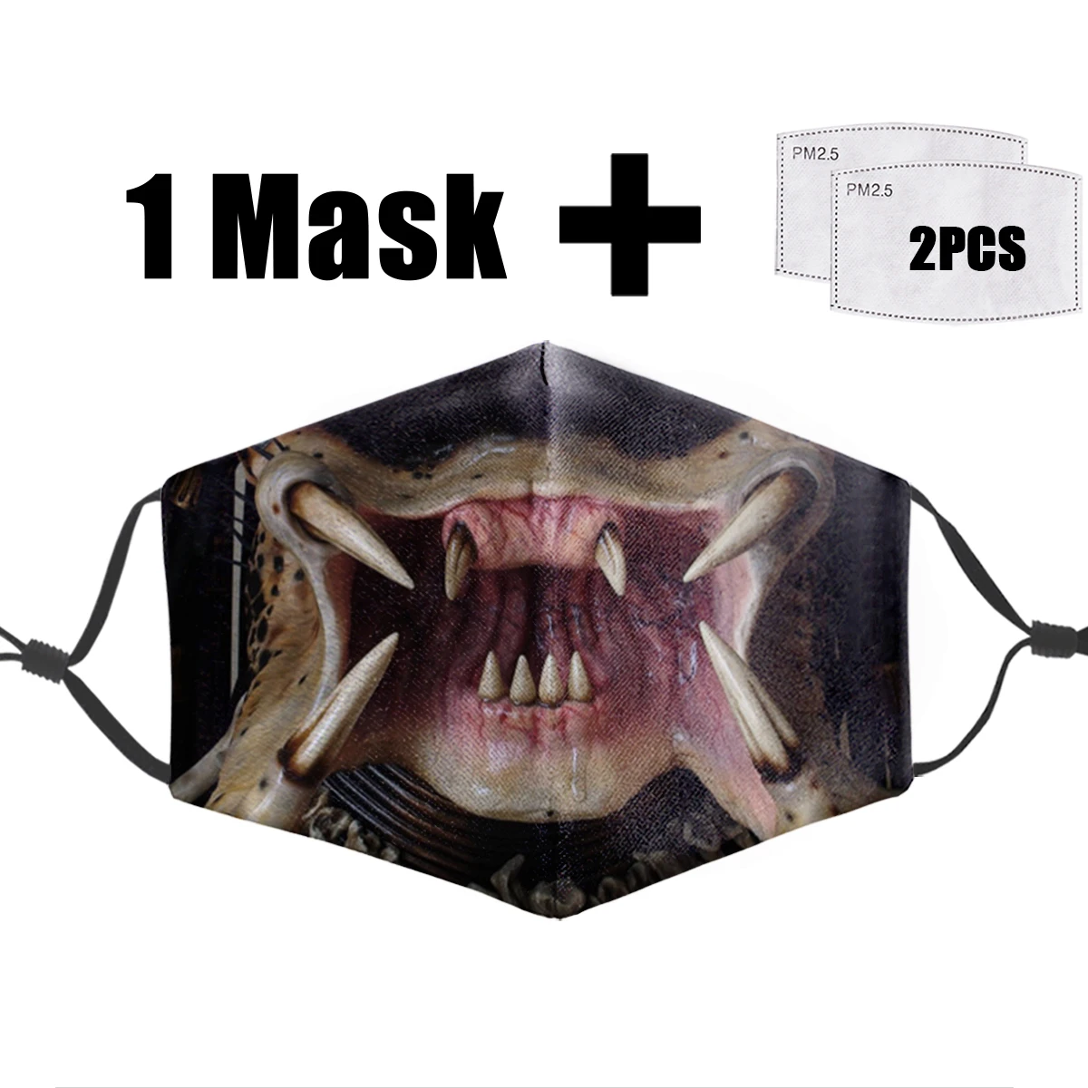 

Маска с фильтром PM2.5 для взрослых Alien monster, многоразовая Ветрозащитная маска с защитой от гриппа для лица