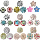 5 шт.лот, оптовая продажа, кнопки, ювелирные изделия, смешанные кристаллы, цветы, 18 мм, кнопки для браслетов