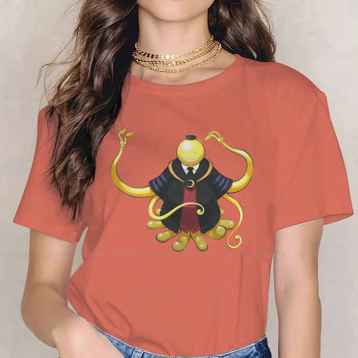 

Новинка, уникальная футболка для девушек, класс убийц, Коро сенсей, аниме, осьминог, высокое качество, 4XL, футболка с коротким рукавом